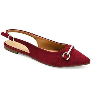 Women’s Minimal Slingback Red Flats – Sleek & Versatile